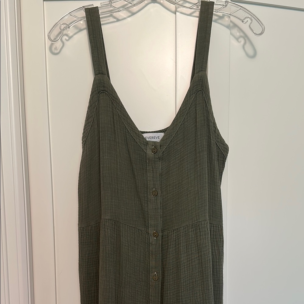 Evereve • Green Sleeveless V-neck Sundress